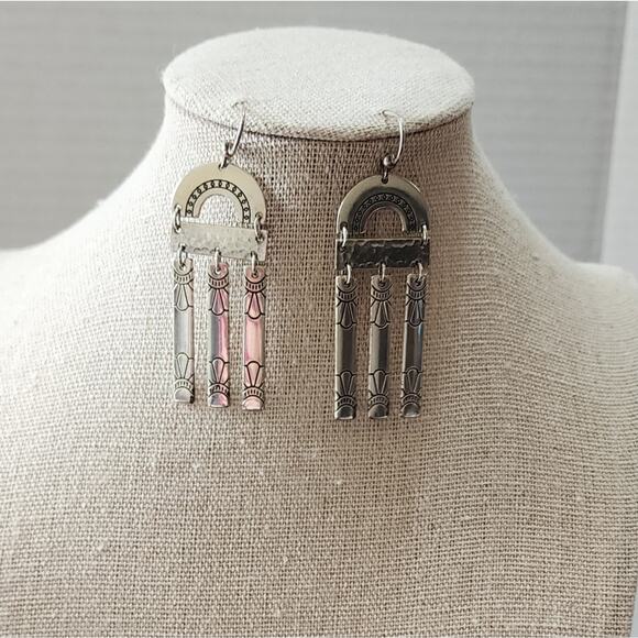 Brighton etched‎ and scrolled Dangle chandelier French wire earrings - Picture 6 of 8
